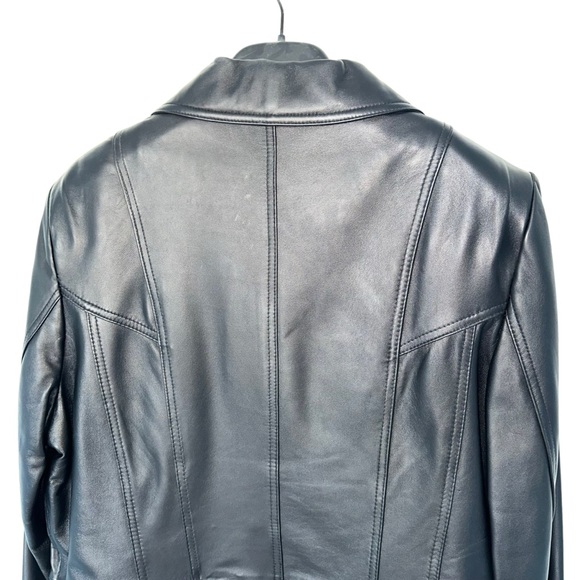 MOBWIFE AESTHETIC: DANIER GENUINE BLACK LEATHER JACKET, US XL - Picture 7 of 13